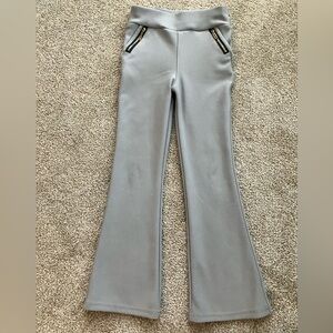 Shosho Gray Flare Pull On Pants Zip Pockets Girls Size 7/8